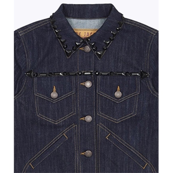 Marc Jacobs Beaded Shrunken Denim Jacket - Picture 7 of 8